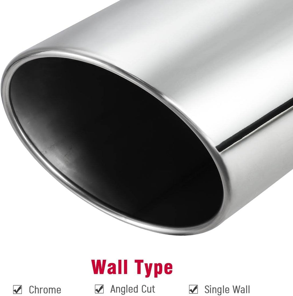 4 inch Inlet 8 inch Outlet Stainless Steel Exhaust Tip 15" Long Pack of 2 V636868