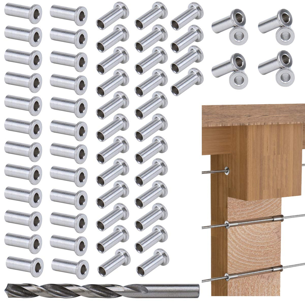80Pack Cable Railing Kit T316 Stainless Steel Sleeves Grommet Z557314