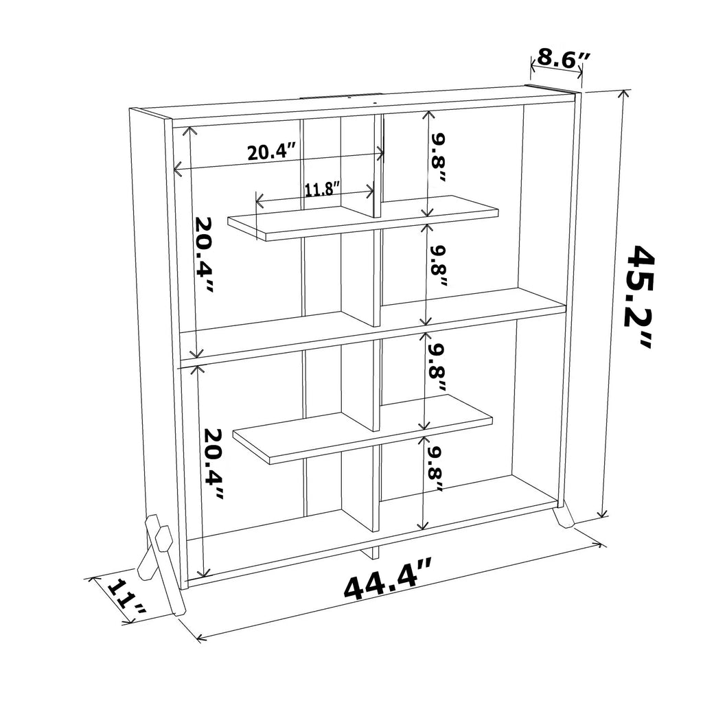 4 Tier White Wood Bookshelf I83584