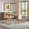 51-Inch Dining Table Set with 2 Benches & Table Runner B70899
