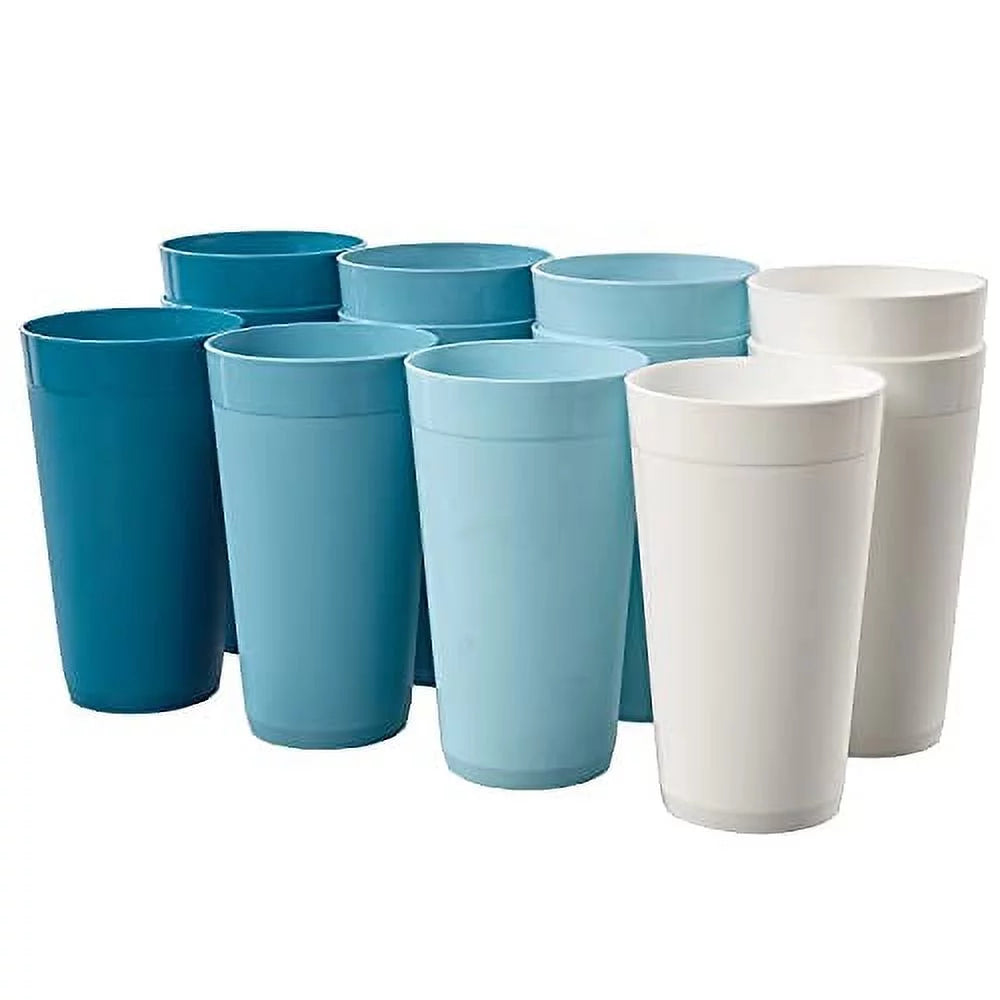 20-ounce Unbreakable Plastic Tumblers Set of 12 Y426