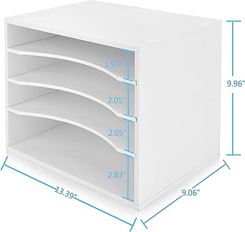 Wood Desktop File Organizer with Adjustable Shelves M903