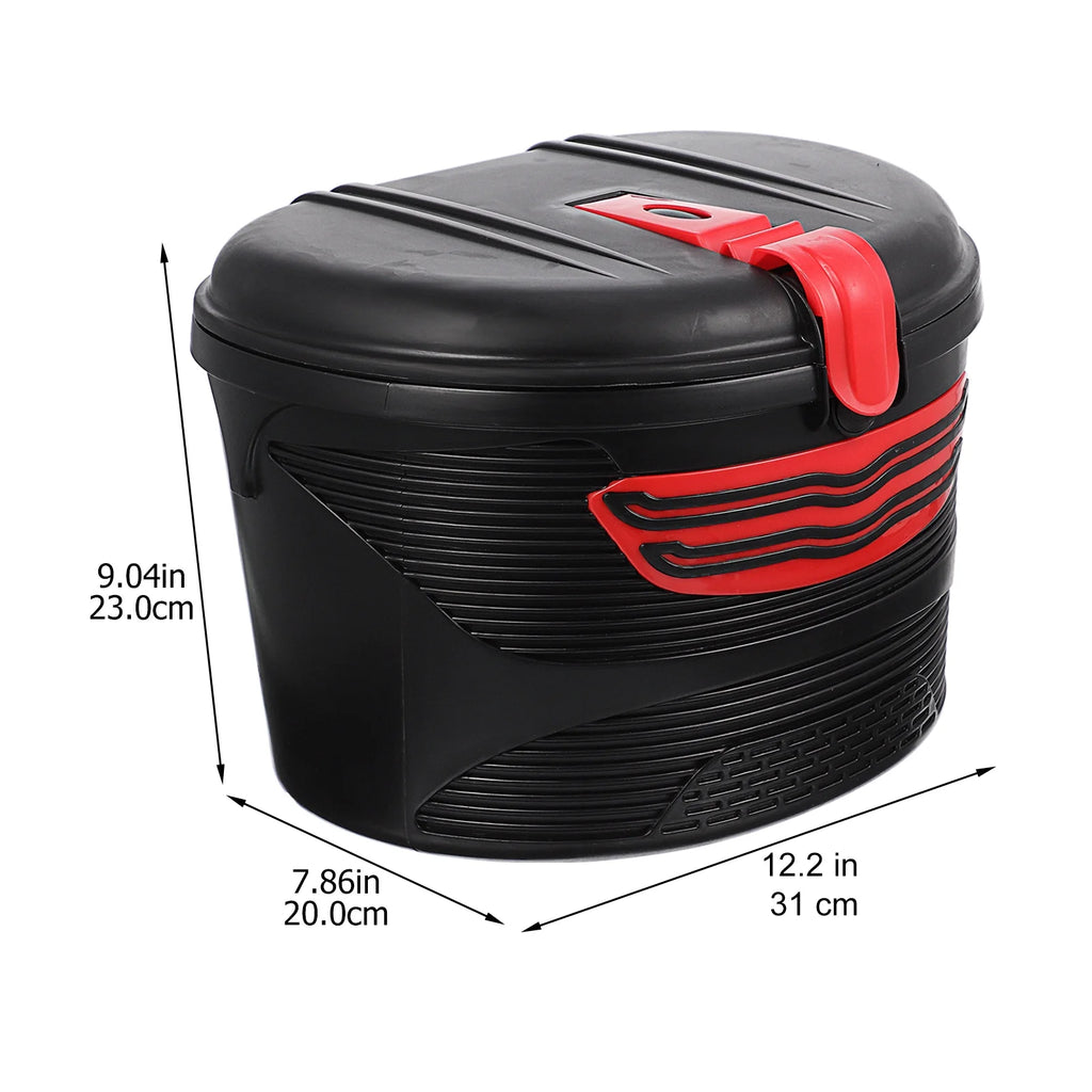 Red Electric Mountain Bike Front Frame Hanging Storage Basket with Lock W4188