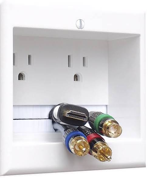 In-Wall Power and Cable Management White F7777