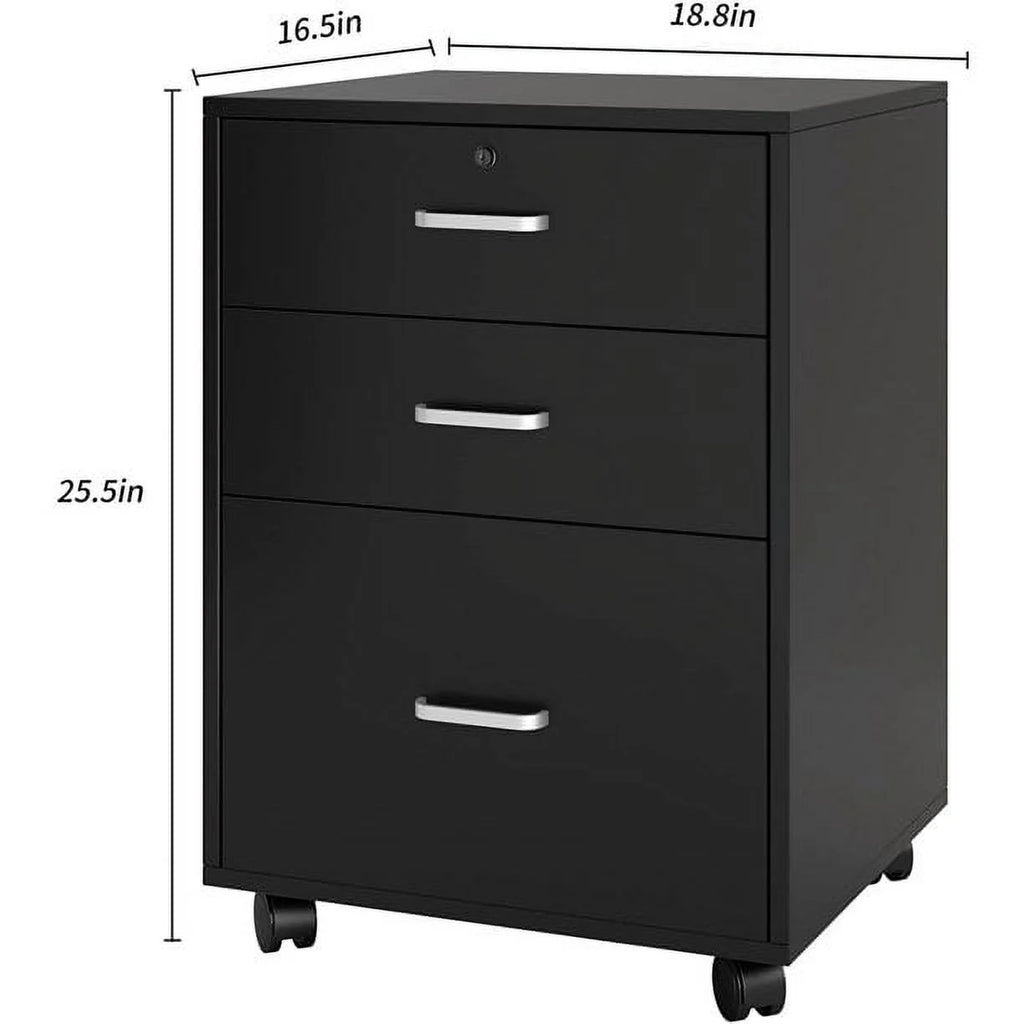 Wooden 3 Drawer Filing Cabinet J441
