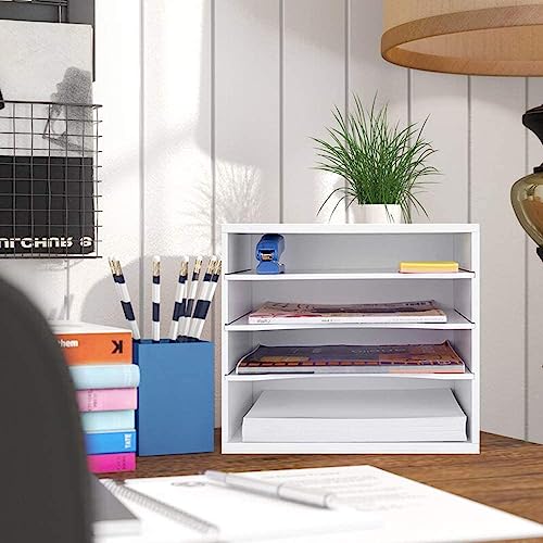 Wood Desktop File Organizer with Adjustable Shelves M903