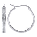 Sterling Silver Cubic Zirconia Huggie Hoop Earrings P652490