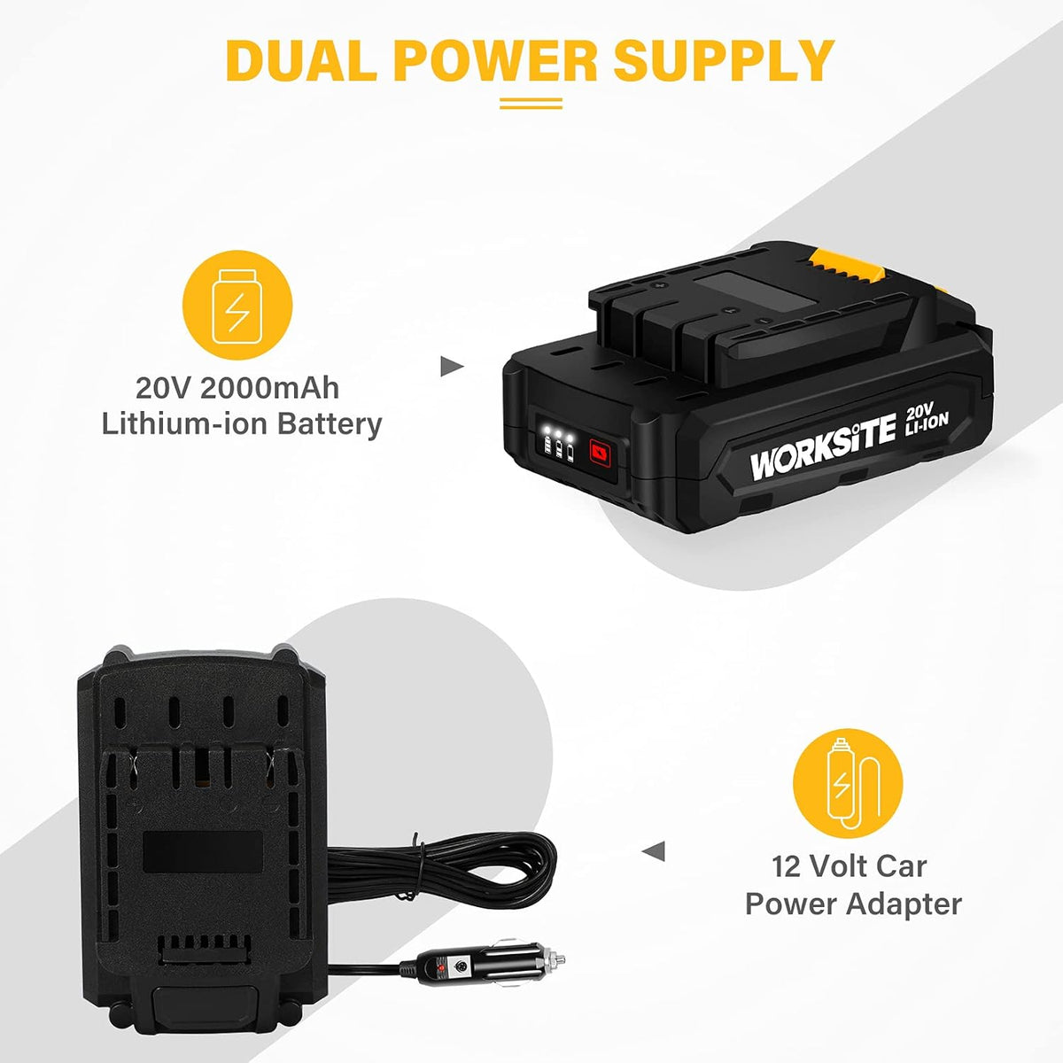 Tire Inflator Air Compressor Portable, 20V Cordless Tire Pump 150 PSI with Digital Pressure Gauge, Rechargeable Li-ion Battery and 12V Car Power Adapter Pack of 2 Q3320