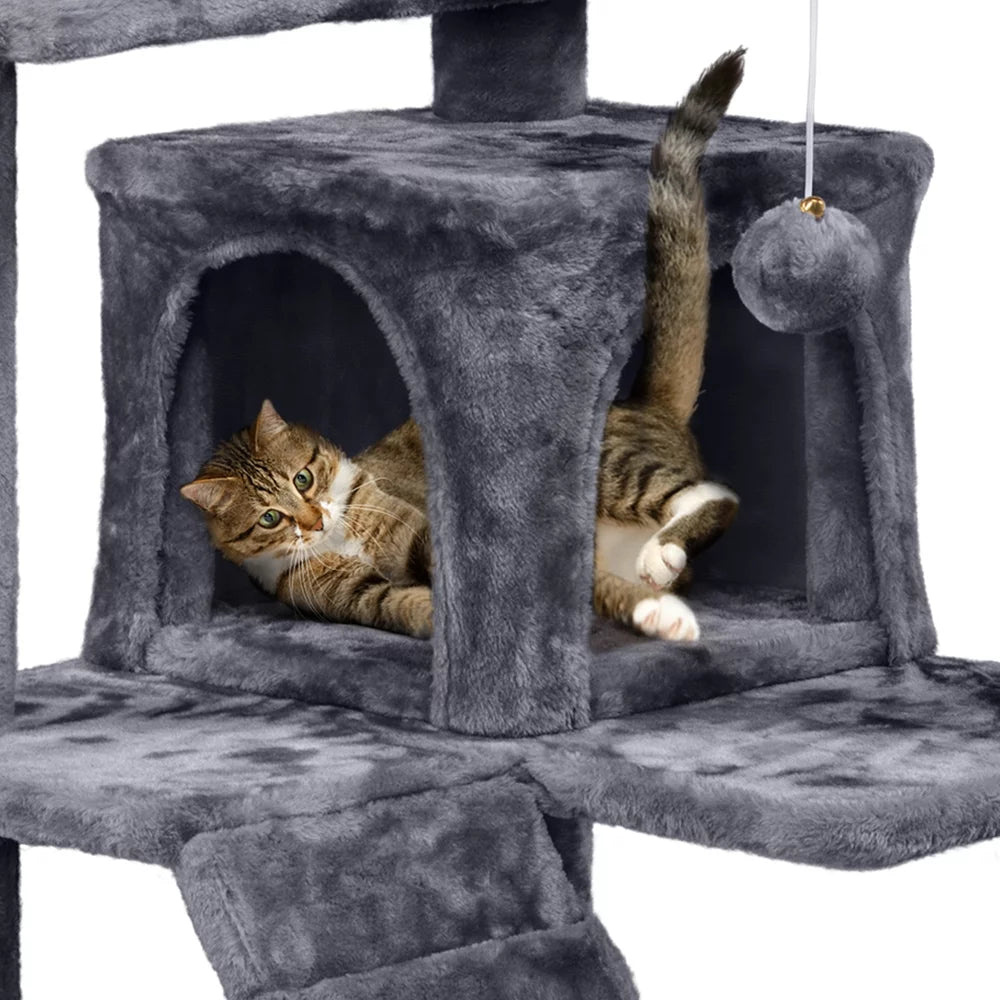 Dark Gray Cat Tree Condo with Scratching Post Tower I12483