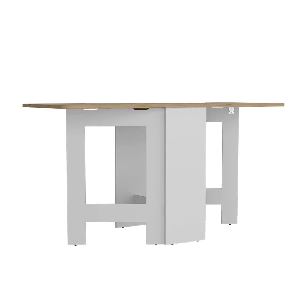 Folding Dining Table White Macadamia L916729