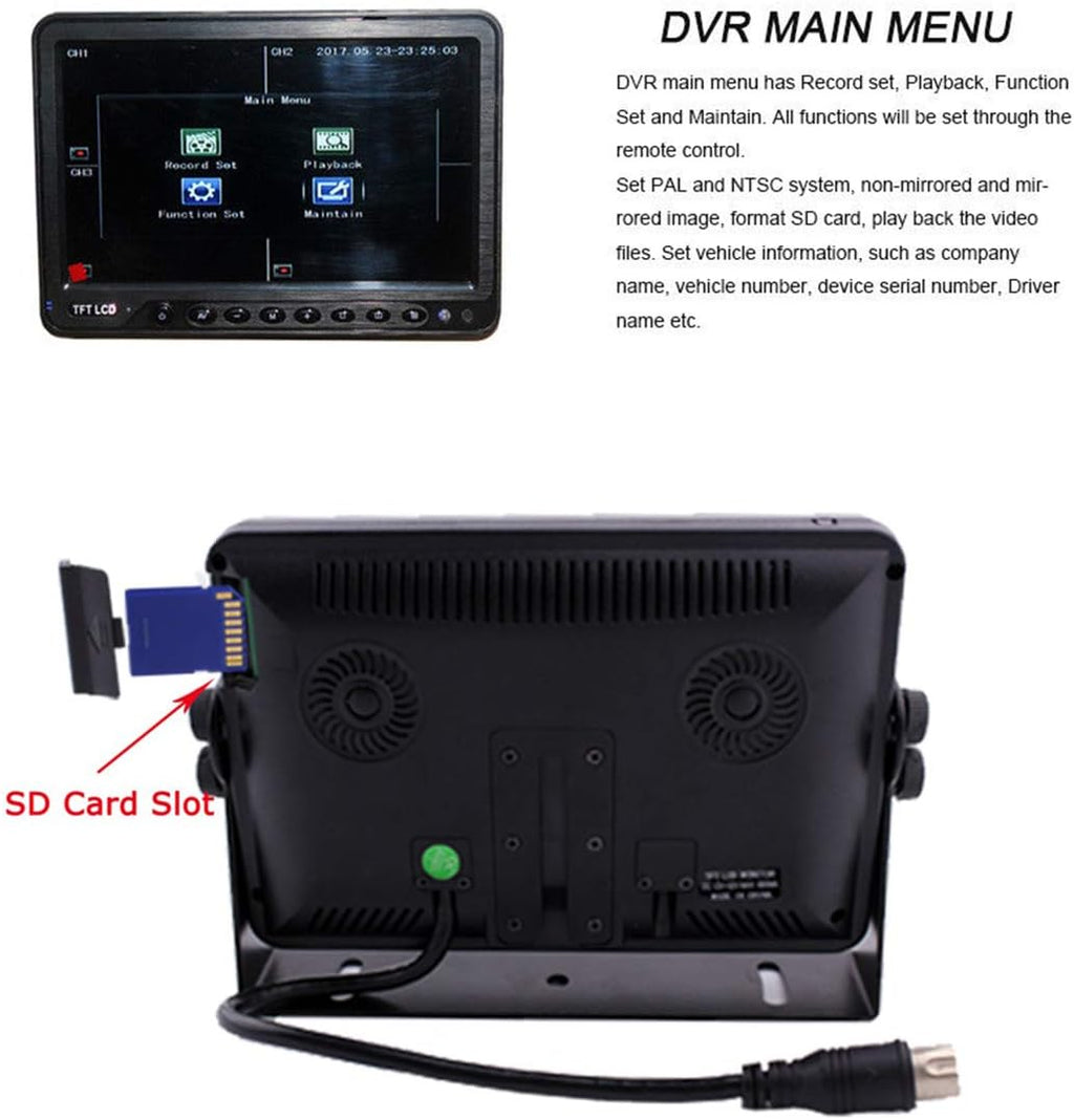 9 inch 4 x Heavy Camera Backup Camera Monitor Kit with Quad Split Screen G580275