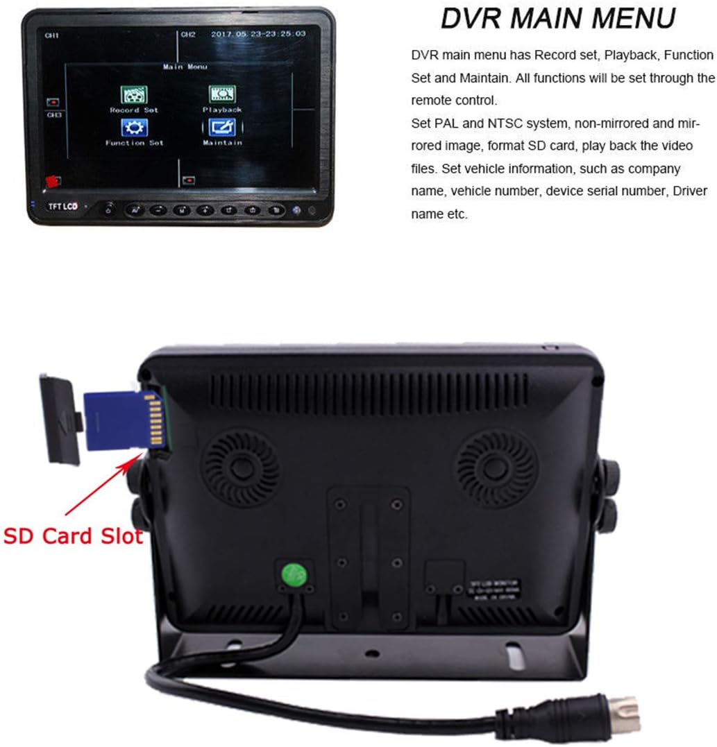 9 inch 4 x Heavy Camera Backup Camera Monitor Kit with Quad Split Screen G580275