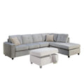 Gray Velvet Sectional Sofa O826
