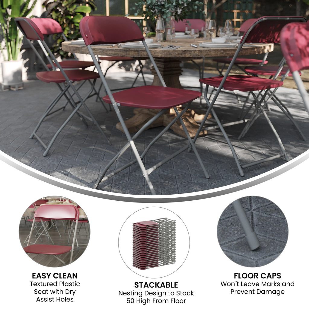Red 2 Pack Plastic Folding Chair I950
