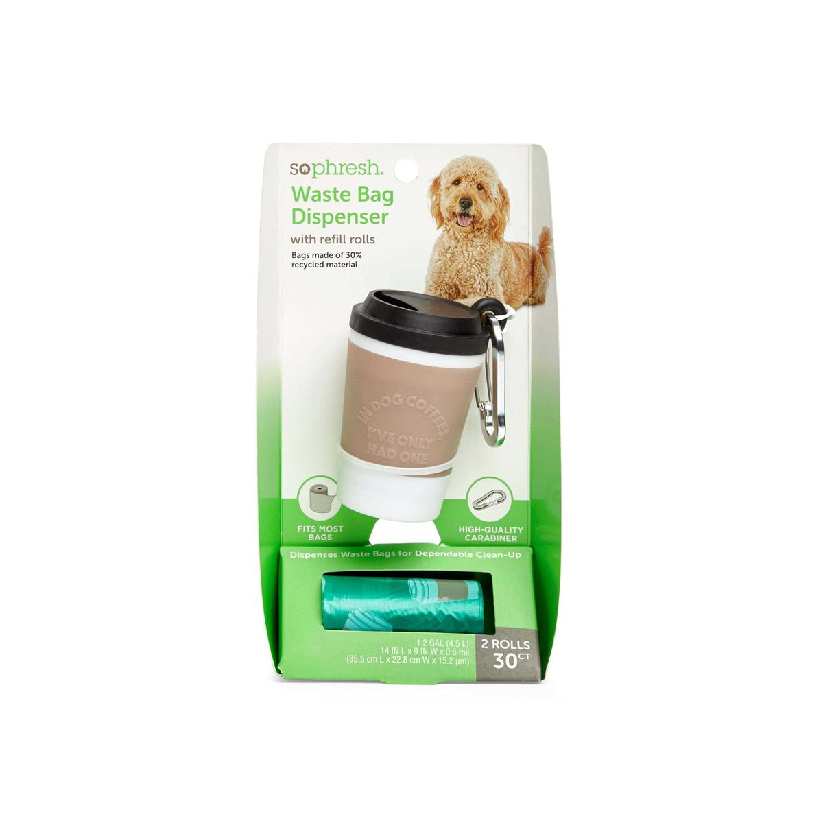 Coffee Cup Dog Waste Bag Dispenser with Refill Rolls O181717