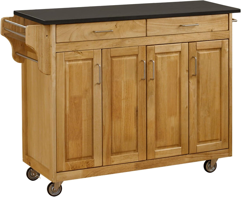 4 Door Cabinet Kitchen Cart with Cherry Top T810
