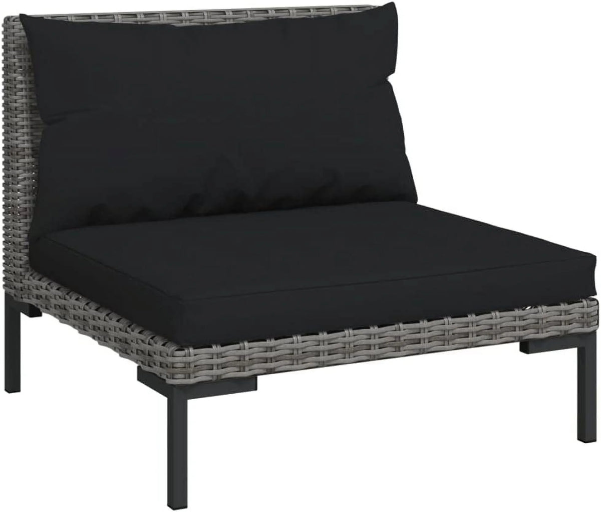 12 Piece Patio Lounge Set with Cushions Poly Rattan Dark Gray T3070