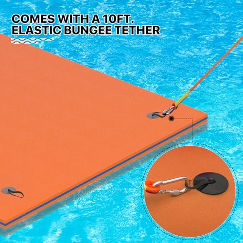 7 x 3 Ft Floating Water Mat XPE Foam Orange L90334