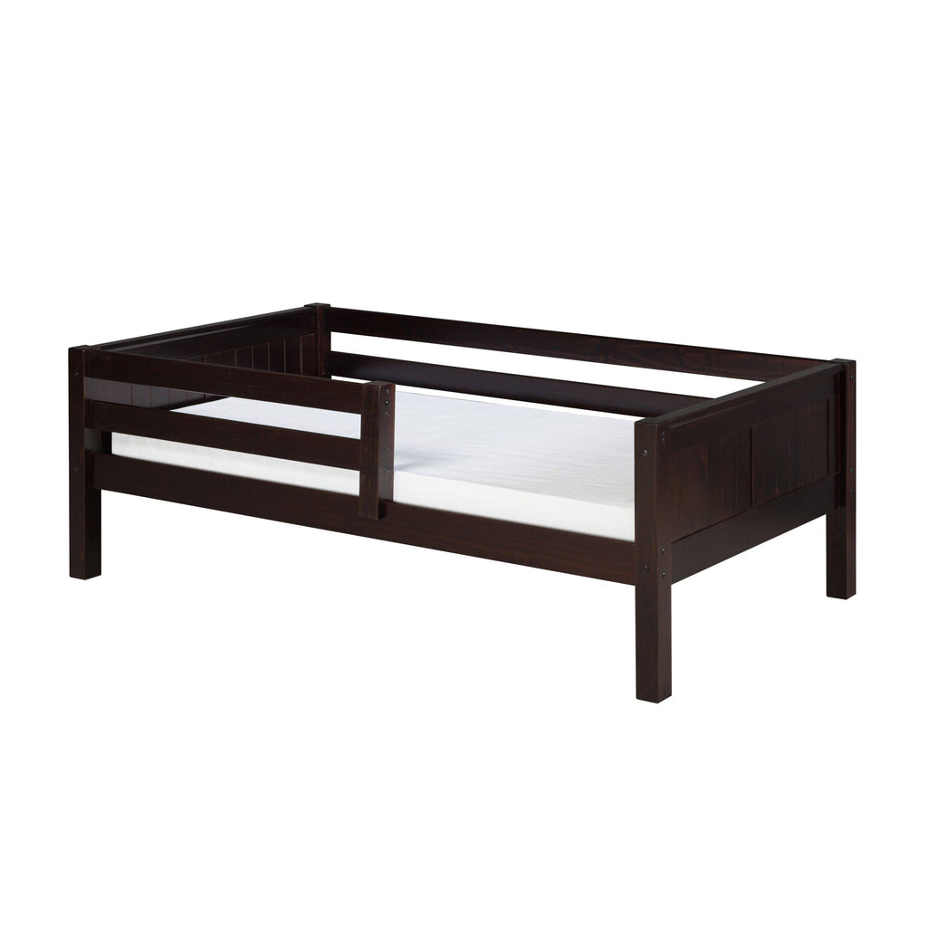 Twin Size Day Bed with Front Guard Rail and Panel Headboard C195417