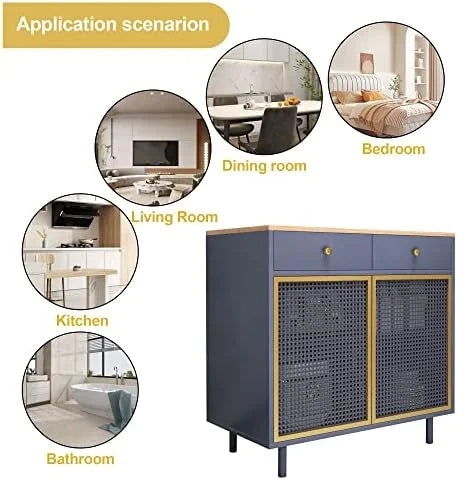 Modern Buffet Sideboard Cabinet with 2 Doors and 2 Drawers O394714