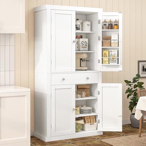 72” Black Kitchen Pantry Cabinet with 4 Doors and 1 Drawer A349963