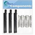 3-Pack BBQ Gas Grill Tube Burner & Heat Shield Plate Replacement Parts H6577
