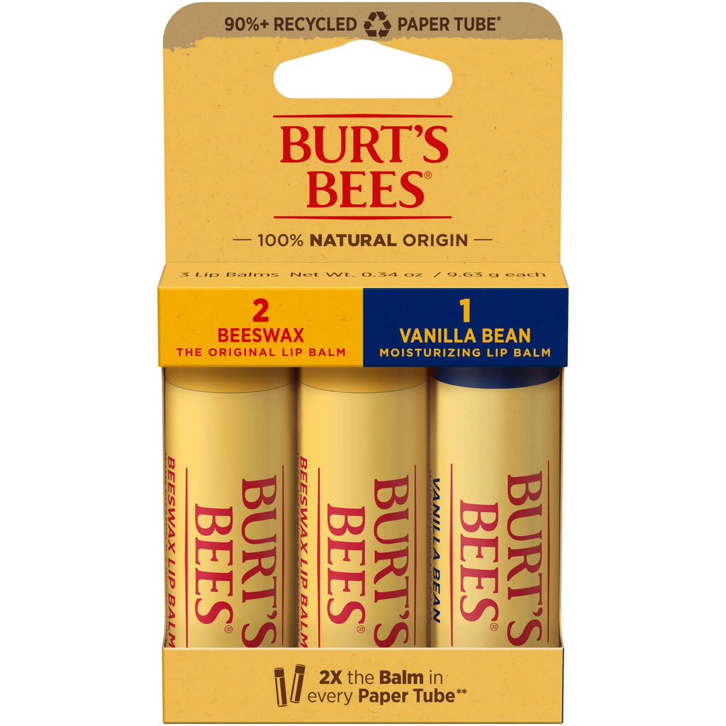 Moisturizing Lip Balm, 3 Pack Recycled Paper Tubes M708