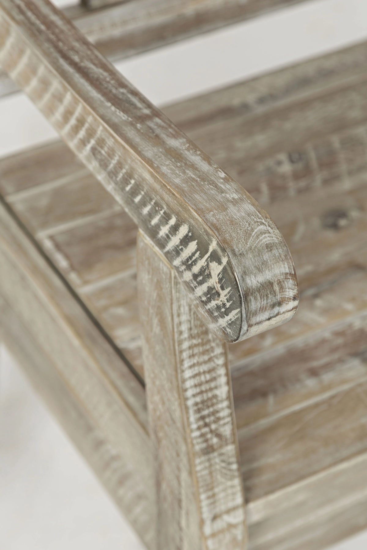 Rustic Distressed Acacia Storage Bench O414018