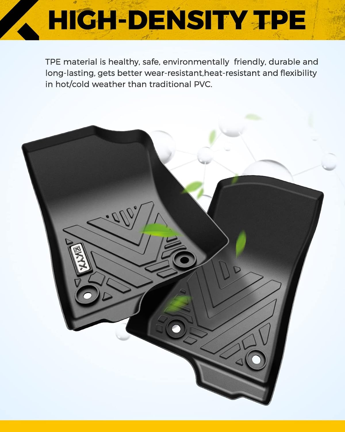 Black TPE All Weather Car Floor Mats N2170