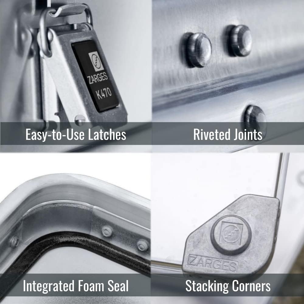Aluminum Hard Protective Carrying Case, Stackable Storage, Dust and Water Resistant N48474