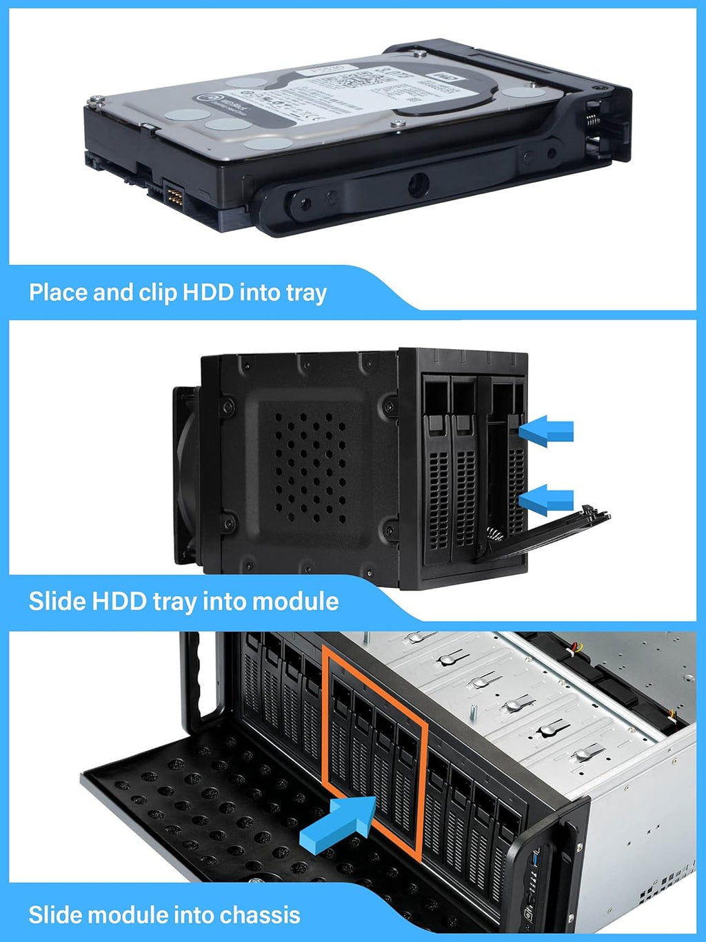 2U Rackmount Server Case 4 Bay 3.5 HDD Metal F196