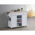 White Solid Wood Kitchen Cart E17639