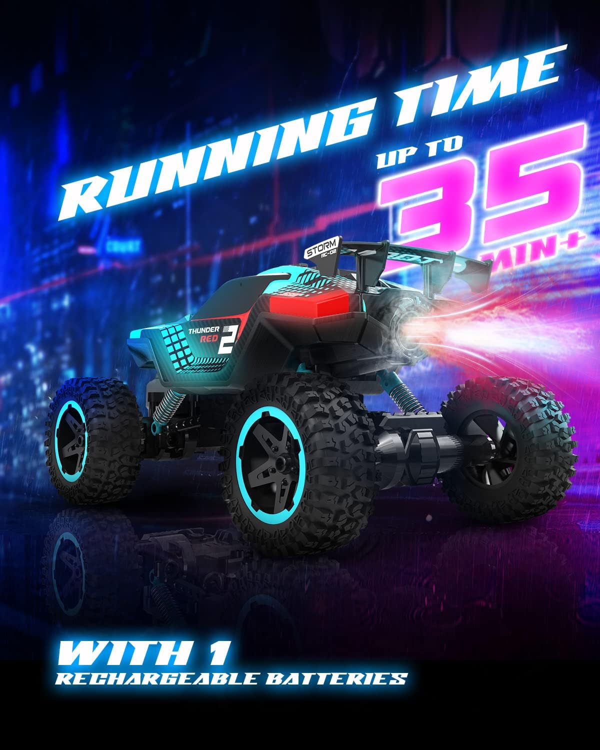 RC Car Truck with Spray and Light, 4WD Rock Crawler I98822