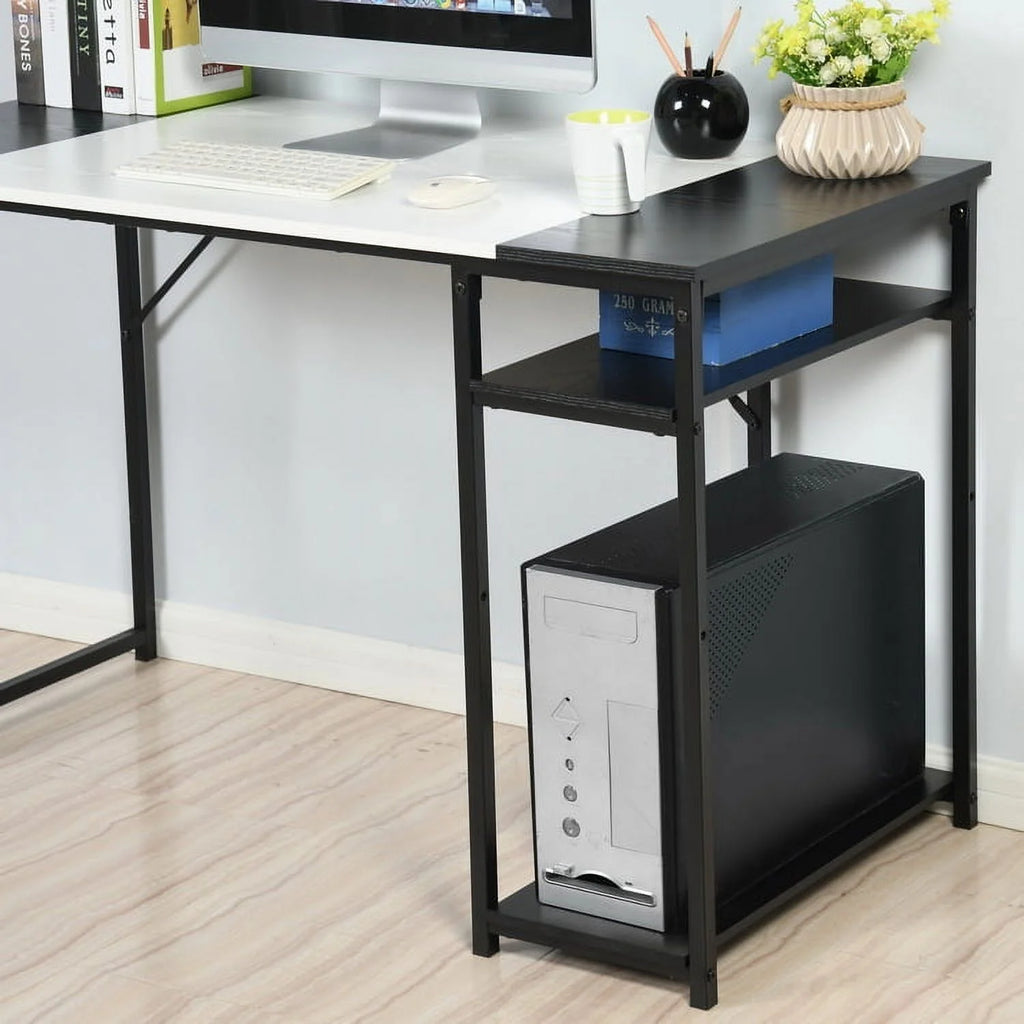 47.2" L Writing Computer Desk with 2 Storage Shelves White & Black U55402