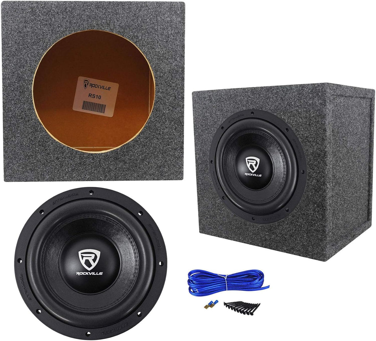 10" 2000 Watt Car Audio Subwoofer with Sealed Sub Box Enclosure Z230117