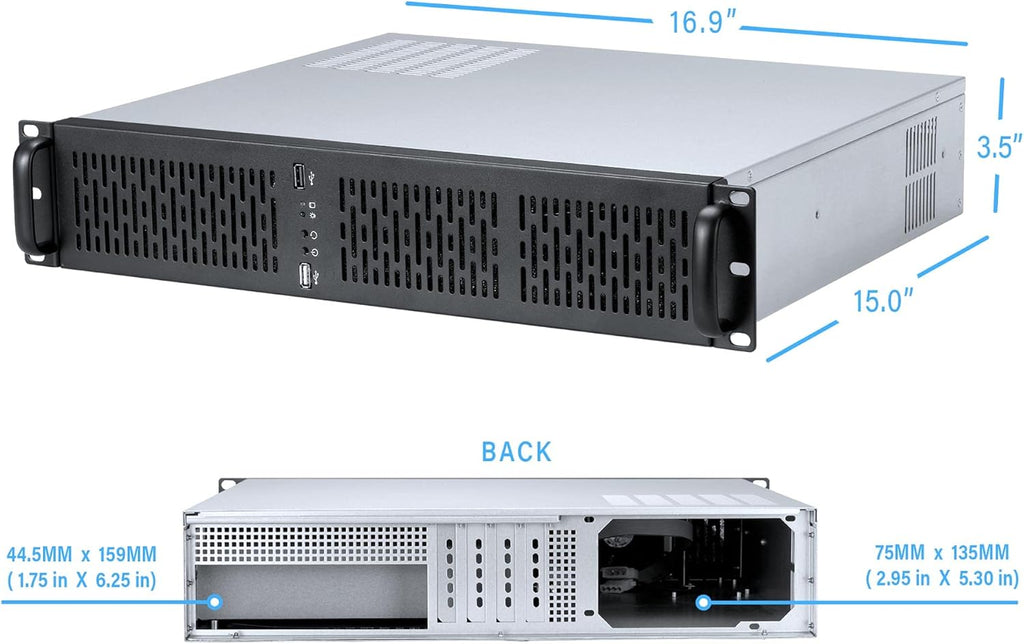 2U Rackmount Server Case 4 Bay 3.5 HDD Metal F196