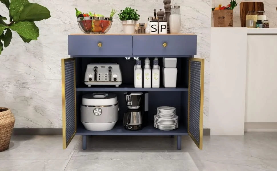 Modern Buffet Sideboard Cabinet with 2 Doors and 2 Drawers O394714