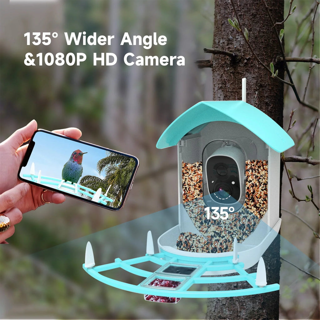 Solar-Powered WiFi 1080P Camera Bird Feeder Z43598