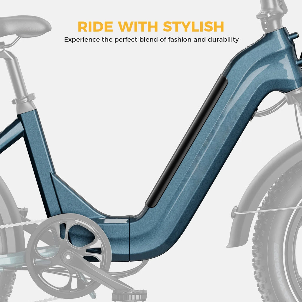 Folding Electric Bike with 48V 14.4AH Removable Battery, 20 x 4.0 Fat Tire Step-thru R62544
