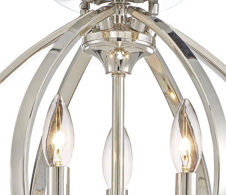 Polished Nickel 3 Light Semi Flush Mount L971