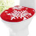 Red White Snowflake Toilet Seat Cover S39230