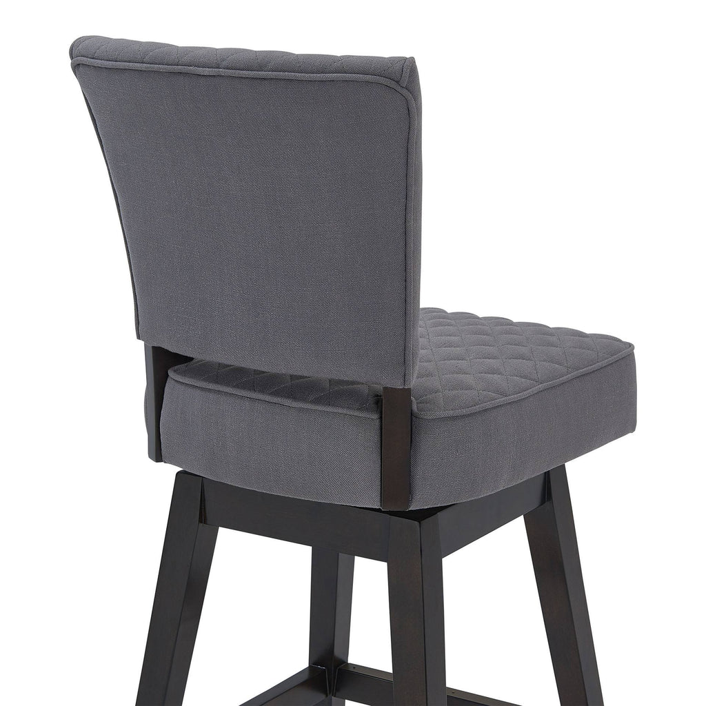 Espresso Finish Wood Swivel Tufted Barstool M482