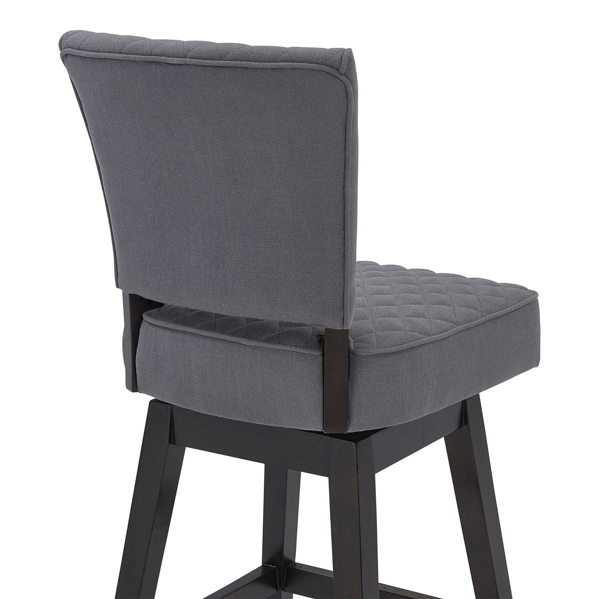 Espresso Finish Wood Swivel Tufted Barstool M482